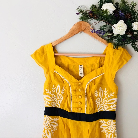 Anthropologie Tops - Floreat Mustard Tank